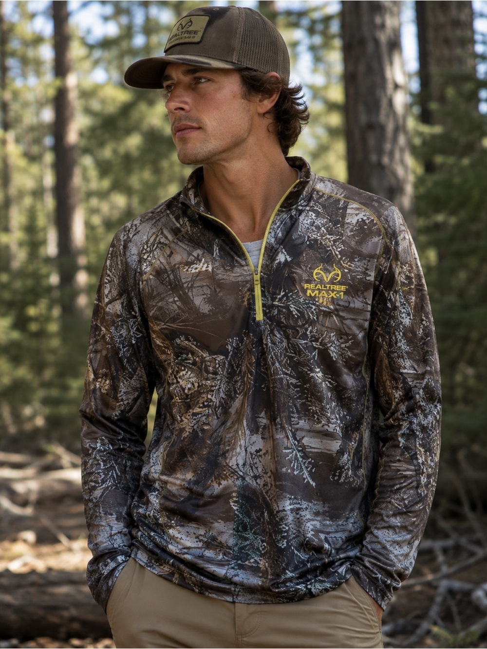 Realtree Max-1 Quarter Zip-Hunting Shirt XL